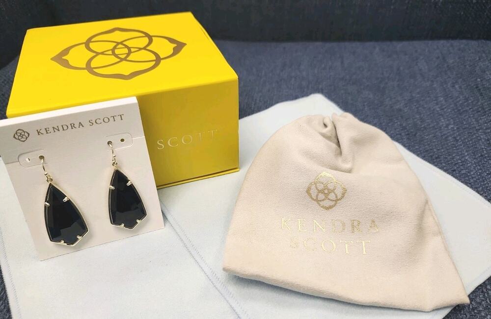 Kendra Scott Silver and Black Carla Statement Teardrop Earrings Girl's Night Out